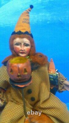 VERY RARE Vintage late 1990s Bethany Lowe Halloween witch pumpkin