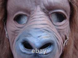 VINTAGE 1970s TRAVELERS GORILLA APE MONKEY HALLOWEEN FULL LATEX MASK WithHAIR RARE