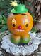 Vintage Antique Rare West German Pumpkin Candy Container Handpainted