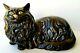 Vintage Black Cat Halloween Decoration Porcelain Ceramic Sculpture Figurine Rare