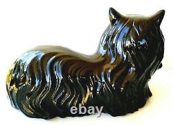 VINTAGE BLACK CAT HALLOWEEN DECORATION Porcelain Ceramic Sculpture Figurine RARE