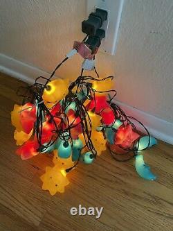 VINTAGE BLOW MOLD String Lights SUN MOON STAR anthropomorphic RARE 4 STRINGS 10