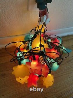 VINTAGE BLOW MOLD String Lights SUN MOON STAR anthropomorphic RARE 4 STRINGS 10