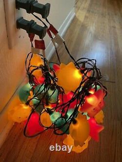 VINTAGE BLOW MOLD String Lights SUN MOON STAR anthropomorphic RARE 4 STRINGS 10