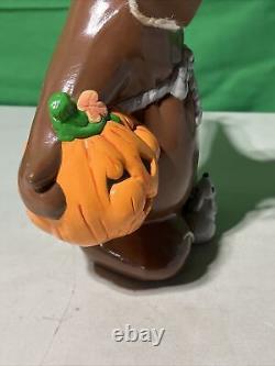 VINTAGE Ceramic Skull Light Pumpkin Mouse Halloween JOL VERY RARE