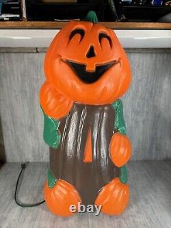 VINTAGE HALLOWEEN PUMPKIN MAN BLOW MOLD PUMPKIN STUMP TPI CANADA 33 Rare 1996