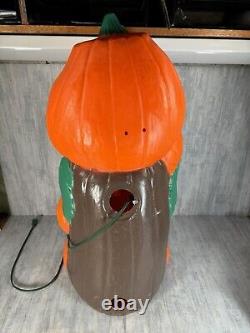 VINTAGE HALLOWEEN PUMPKIN MAN BLOW MOLD PUMPKIN STUMP TPI CANADA 33 Rare 1996