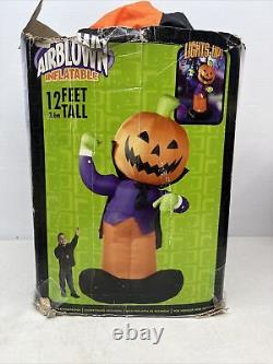 VTG 12ft Gemmy Halloween Colossal Pumpkin Man Inflatable Yard Decor 2005 RARE