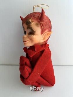 VTG 1967 Kamar Red Winking Devil Elf Doll Knee Hugger Pixie Imp Halloween RARE