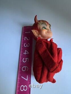 VTG 1967 Kamar Red Winking Devil Elf Doll Knee Hugger Pixie Imp Halloween RARE