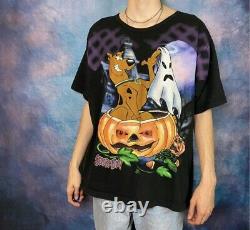 VTG 90s Scooby Doo Halloween Cartoon Rare Vintage All Over Tee Shirt Adult XXL