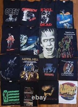 VTG HORROR MOVIE SHIRT LOT OF (16) Evil Dead, Friday The 13th, CreepShow RARE