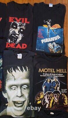 VTG HORROR MOVIE SHIRT LOT OF (16) Evil Dead, Friday The 13th, CreepShow RARE