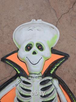 VTG Halloween Empire Vacuform Skeleton Vampire Bats Dracula Cape &witches brew