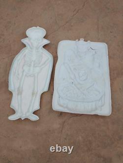 VTG Halloween Empire Vacuform Skeleton Vampire Bats Dracula Cape &witches brew