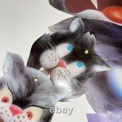 VTG Halloween Jointed Black Cat Head Body Parts Cut Out Wall Hanger VERY RARE