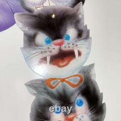 VTG Halloween Jointed Black Cat Head Body Parts Cut Out Wall Hanger VERY RARE