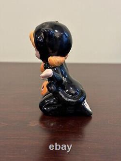 VTG Lefton Halloween Girl in Black Cat Costume with Pumpkin Figurine 3 Rare