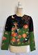 Vtg Michael Simon Event Rare Sweater Halloween Night Pumpkin Cats Cardigan Small