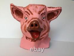 VTG Paper Mache Head Mask Pig 3 Three Little Pigs 1 More Available Antique RARE