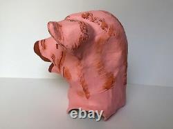VTG Paper Mache Head Mask Pig 3 Three Little Pigs 1 More Available Antique RARE