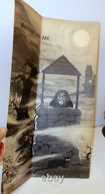 VTG RARE TALL 17.5 HALLOWEEN CARD Unused HALLMARK fancy Free POP UP MONSTER