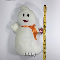 VTG Ty Spooky GHOST Halloween BEANIE Buddy NWT RETIRED 2001 RARE HOLE PUNCH TAG