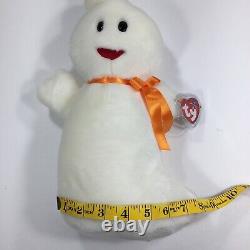 VTG Ty Spooky GHOST Halloween BEANIE Buddy NWT RETIRED 2001 RARE HOLE PUNCH TAG