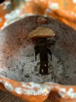 Very Rare Antique Paper Mache Halloween Jack-O-lantern Pumpkin