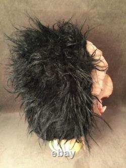 Very Rare HTF Vintage Topstone Velvet Monkey Ape Gorilla Hairy Halloween Mask