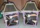 Very Rare Pair Vintage Halloween Witch Handpainted Metal Hanging Candle Holder