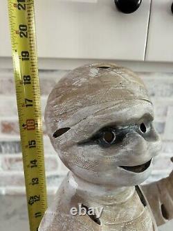 Very Rare! Vintage Holland Mold Ceramic Halloween Light Up Mummy Jack-O-Lantern