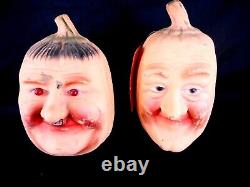 Very Rare Vintage Laurel and Hardy Rubber Halloween Pumpkins Who-Is-It Products