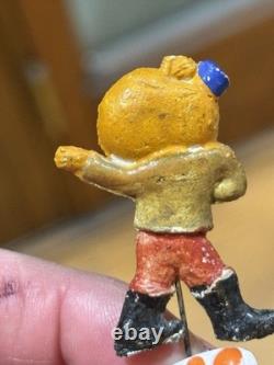 Vintage 1920s Halloween Veggie Boy Stick Pin Hat Pin Germany Composition Rare