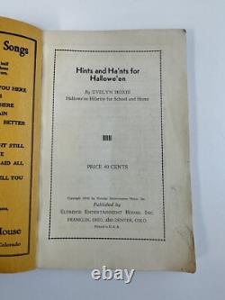 Vintage 1930 Hints And Ha'nts For Halloween Evelyn Hoxie book Rare