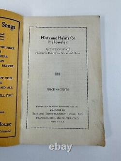 Vintage 1930 Hints And Ha'nts For Halloween Evelyn Hoxie book Rare