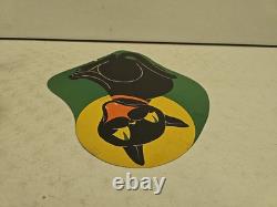 Vintage 1950's Beistle Die Cut Card Stock Yellow Moon Black Cat Decoration RARE