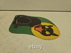 Vintage 1950's Beistle Die Cut Card Stock Yellow Moon Black Cat Decoration RARE