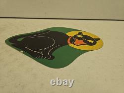 Vintage 1950's Beistle Die Cut Card Stock Yellow Moon Black Cat Decoration RARE