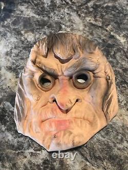 Vintage 1950's Rubber Children's HALLOWEEN MASK Bayshore Grumpy Old Man Rare