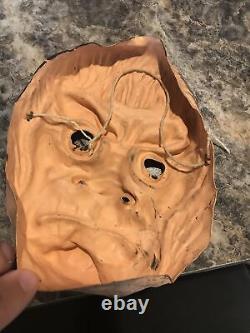 Vintage 1950's Rubber Children's HALLOWEEN MASK Bayshore Grumpy Old Man Rare