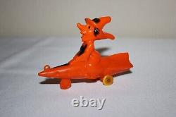 Vintage 1950s Rosen Rosbro RARE Flying Witch on a Rocket Black Cat toy Halloween