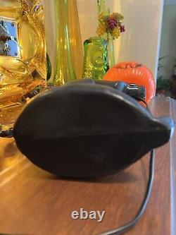 Vintage 1960s Black Witch Green Face Pumpkin Blow Mold Light Decoration RARE