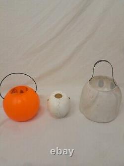 Vintage 1960s Halloween Peerless Empire Blowmold Candy Bucket Skull Light Rare