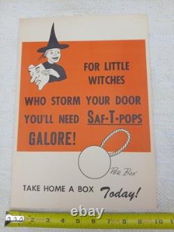 Vintage 1960s SAF-T-POPS Halloween Store Advertisement Sign Display RARE 14×10