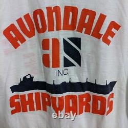 Vintage 1970s Avondale Shipyards T Shirt Bourbon Street New Orleans 70s RARE