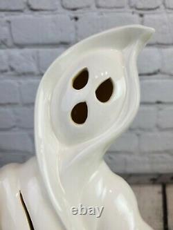 Vintage 1977 Ceramic Lighted Ghost RARE Pose Style Signed By Artist 12 1/2 Tall