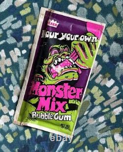 Vintage 1980's Fleer MONSTER MIX Bubble Gum Halloween Candy Pack RARE SEALED