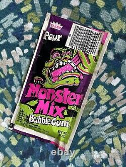 Vintage 1980's Fleer MONSTER MIX Bubble Gum Halloween Candy Pack RARE SEALED