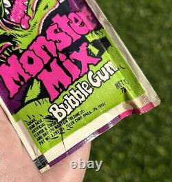 Vintage 1980's Fleer MONSTER MIX Bubble Gum Halloween Candy Pack RARE SEALED